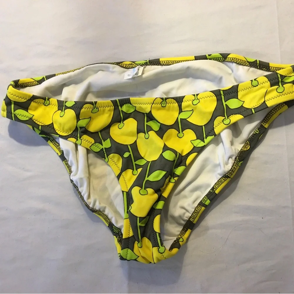NWT yellow apple J Crew bikini bottoms szL - Picture 2 of 8